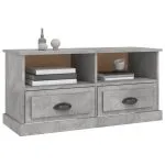 Comodă TV, gri beton, 93×35,5×45 cm, lemn prelucrat
