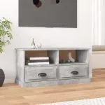Comodă TV, gri beton, 93×35,5×45 cm, lemn prelucrat