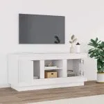 Comodă TV, alb, 102x35x45 cm, lemn prelucrat