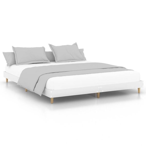 Cadru de pat, alb, 120×200 cm, lemn prelucrat