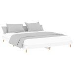 Cadru de pat, alb, 120×200 cm, lemn prelucrat