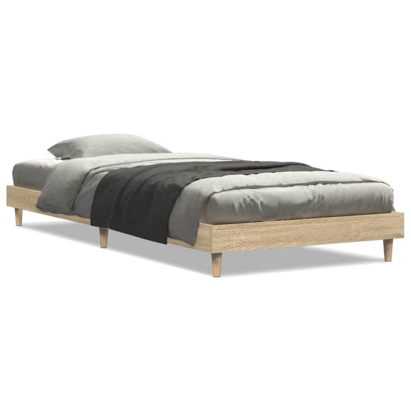 Cadru pat fără saltea stejar sonoma, 90×200 cm, lemn prelucrat