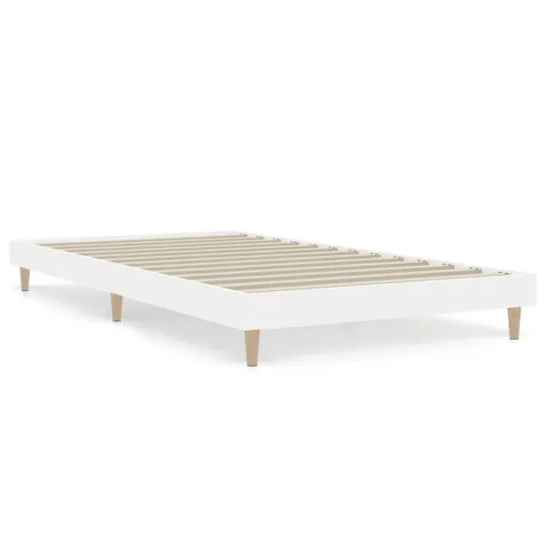 Cadru de pat, alb, 90×190 cm, lemn prelucrat