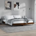 Cadru de pat fără saltea Stejar maro 200×200 cm Lemn prelucrat