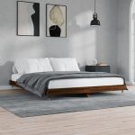 Cadru pat fără saltea stejar maro 120×200 cm, lemn prelucrat