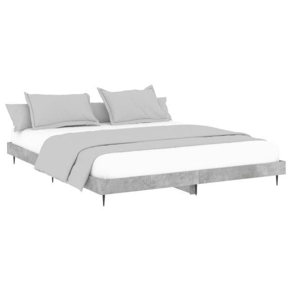 Cadru de pat, gri beton, 160×200 cm, lemn prelucrat