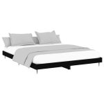 Cadru de pat, negru, 150×200 cm, lemn prelucrat
