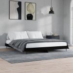 Cadru de pat, negru, 150×200 cm, lemn prelucrat