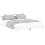 Cadru de pat, alb, 120×200 cm, lemn prelucrat