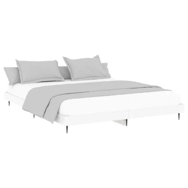 Cadru de pat, alb, 120×200 cm, lemn prelucrat
