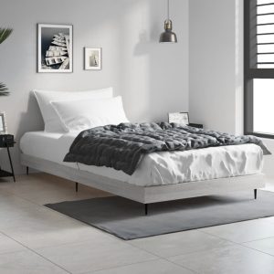 Cadru de pat, gri sonoma, 100×200 cm, lemn prelucrat