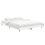 Cadru de pat, alb ,135×190 cm, lemn prelucrat