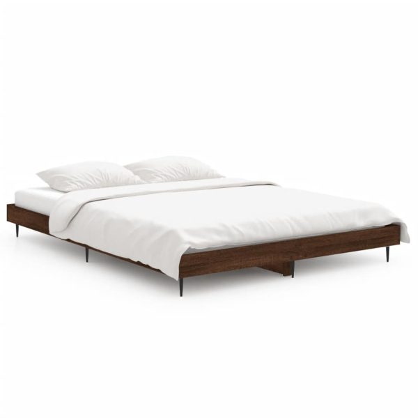 Cadru de pat, stejar maro, 135×190 cm, lemn prelucrat
