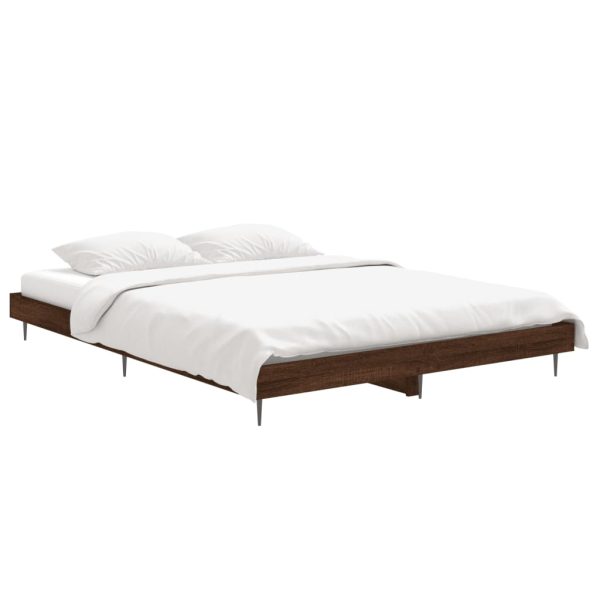 Cadru de pat, stejar maro, 135×190 cm, lemn prelucrat