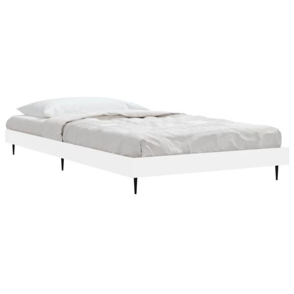 Cadru de pat, alb, 90×190 cm, lemn prelucrat