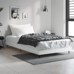 Cadru de pat, alb, 90×190 cm, lemn prelucrat