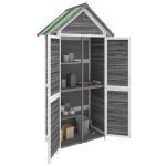 Magazie de unelte de grădină gri 89×52,5×175 cm lemn masiv pin