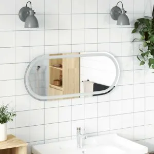 Oglindă de baie cu LED, 80×35 cm, ovală
