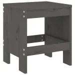 Set de dining pentru grădină, 5 piese, gri, lemn masiv de pin