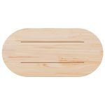 Blat de masă, alb, 60x30x2,5 cm, lemn masiv de pin, oval