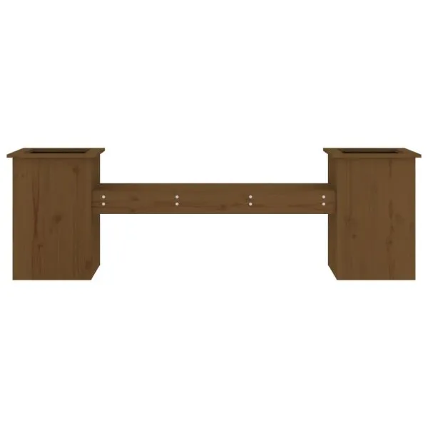 Banchetă cu jardiniere, maro miere, 184,5×39,5×56,5 cm