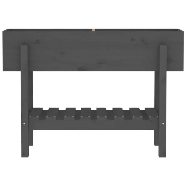 Strat înălțat de grădină, gri, 101x30x69 cm, lemn masiv de pin