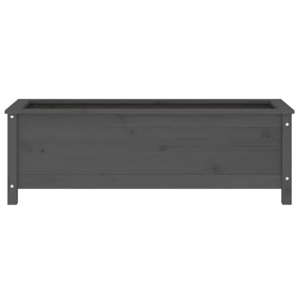 Strat înălțat de grădină, gri, 119,5x40x39 cm, lemn masiv pin