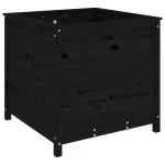 Jardinieră de grădină, negru, 82,5×82,5×78 cm lemn masiv de pin