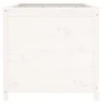 Strat înălțat de grădină, alb, 119,5×82,5×78 cm, lemn masiv pin