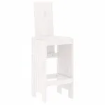 Scaune de bar, 2 buc., alb, 40x42x120 cm, lemn masiv de pin