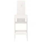 Scaune de bar, 2 buc., alb, 40x42x120 cm, lemn masiv de pin