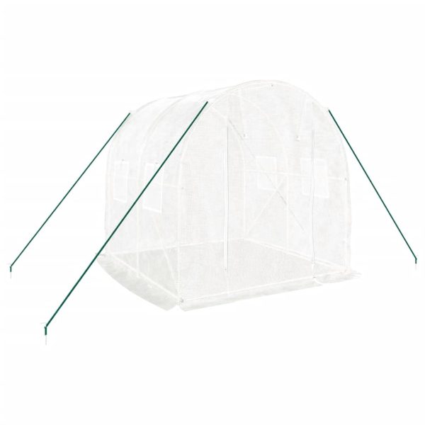 Seră cu un cadru din oțel, alb, 4 m², 2x2x2 m