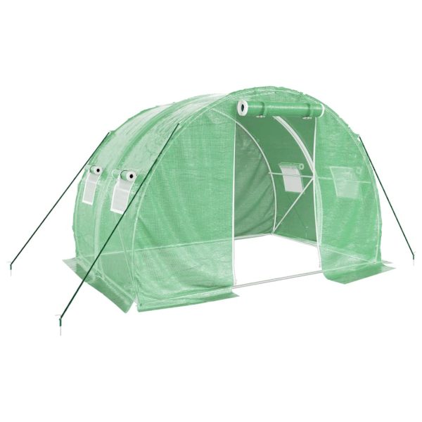 Seră cu un cadru din oțel, verde, 6 m², 3x2x2 m