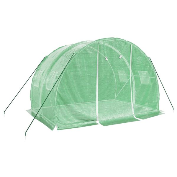 Seră cu un cadru din oțel, verde, 6 m², 3x2x2 m