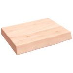 Poliță de perete, 40x30x(2-6) cm, lemn masiv de stejar netratat