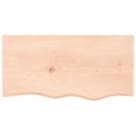 Poliță de perete, 80x40x(2-6) cm, lemn masiv de stejar netratat