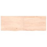 Poliță de perete, 120x40x(2-4)cm, lemn masiv de stejar netratat