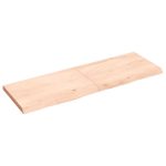 Poliță de perete, 120x40x(2-4)cm, lemn masiv de stejar netratat