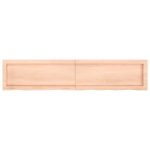 Poliță de perete, 140x30x(2-6)cm, lemn masiv de stejar netratat