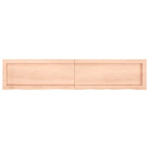 Poliță de perete, 140x30x(2-6)cm, lemn masiv de stejar netratat