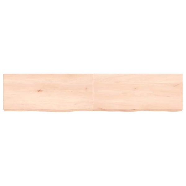 Poliță de perete, 140x30x(2-6)cm, lemn masiv de stejar netratat