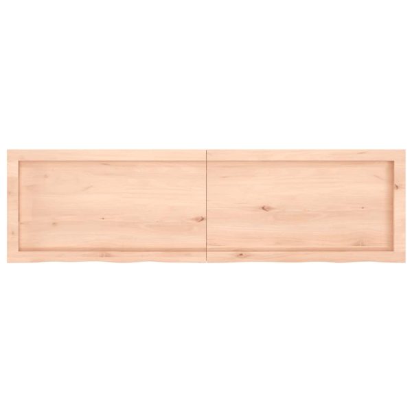 Poliță de perete, 140x40x(2-6)cm, lemn masiv de stejar netratat