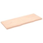 Poliță de perete, 160x60x(2-6)cm, lemn masiv de stejar netratat