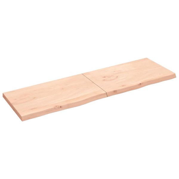 Poliță de perete, 200x60x(2-6)cm, lemn masiv de stejar netratat