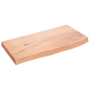 Raft de perete maro deschis 60x30x(2-4) cm lemn stejar tratat