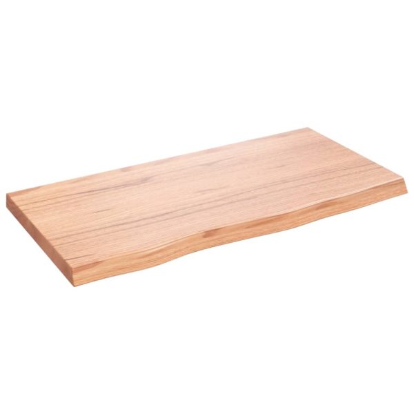 Raft de perete maro deschis 80x40x(2-4) cm lemn stejar tratat