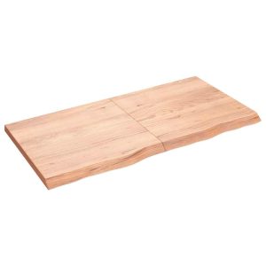 Raft de perete maro deschis 120x60x(2-4) cm lemn stejar tratat