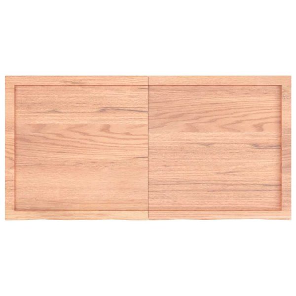 Raft de perete maro deschis 120x60x(2-4) cm lemn stejar tratat