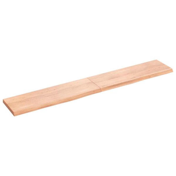 Raft de perete maro deschis 180x30x(2-4) cm lemn stejar tratat