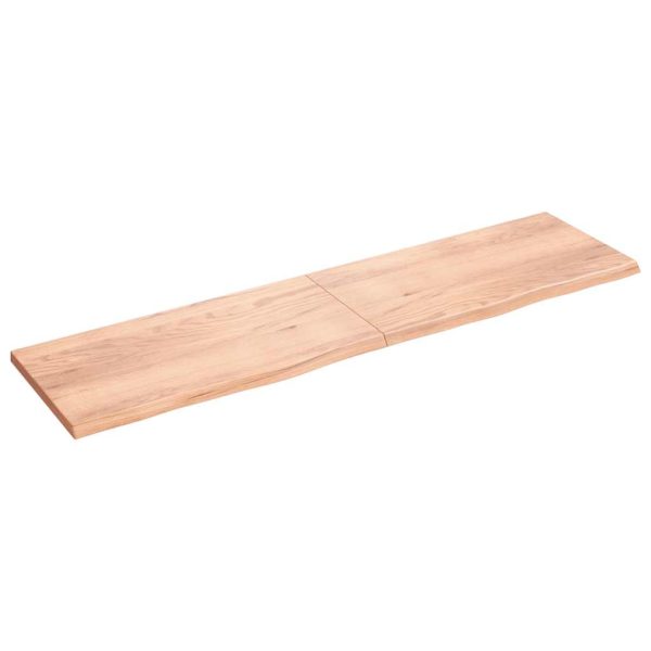 Raft de perete maro deschis 200x50x(2-4) cm lemn stejar tratat